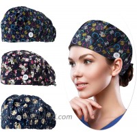 Working Cap for Women Men One Size Printed Head Caps Colorful Work Hat with Sweatband & Adjustable Button Girl Skull Hats KWHat-10 13 20 at  Women’s Clothing store