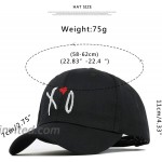 XO Letter Embroidred Baseball Hat Red Love Cap Unisex Adjustbale Strapback Dad Hat Black at Men’s Clothing store