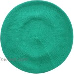 100% Cotton Beret French Ladies Hat with Army Butterfly Applique-Green at Women’s Clothing store
