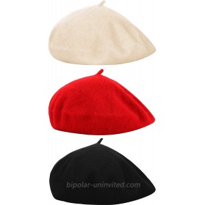 3 Pieces Children Beret Hat French Style Cap Beanie Solid Color Winter Hat for Women and Girls Casual Use Kids Size at  Women’s Clothing store
