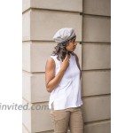Always Eleven Satin Lined Lightweight Beret Hat Grey Linen-Size 61 cm at Women’s Clothing store