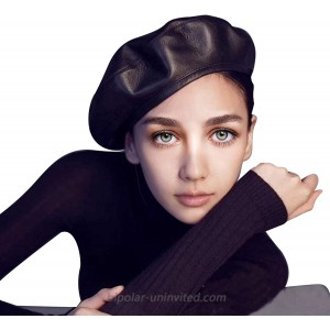AYPOW PU Leather Newsboy Women Beret Hat Autumn Winter French Paris Style Fashion Gatsby Pu Leather Caps for Women Black at  Women’s Clothing store