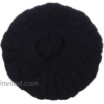BYOS Women's Winter Fleece Lined Urban Boho Slouchy Cable Knit Beret Beanie Hat at Women’s Clothing store