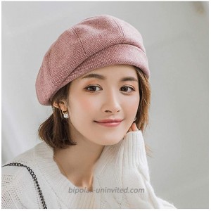 Civei Women's Net Star Style Versatile Plaid Beret Outdoor Newsboy Painter Hat Pink at  Women’s Clothing store