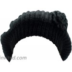 Classic Knit Beret with Knitted Flower - Elegant and Fashionable Hat for Women - Lightweight Warm Comfortable and Stylish Black at Women’s Clothing store