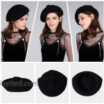 Comhats Winter Beret Hat for Women French Barrett Velvet Mime Director Cold Weather Paris Stylish Black at Women’s Clothing store