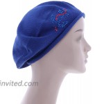 Cotton Ladies Beret with Large Anchor Applique-Light Navy at Women’s Clothing store