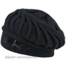 Dahlia Womens Beret - Angora Wool Winter Hat Dual Layer w Spiral Twist Black at  Women’s Clothing store
