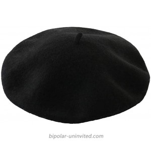 DECOU Solid Color Classic French Artist Beret Hat 100% Wool Black at  Women’s Clothing store