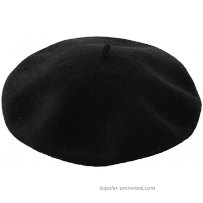 DECOU Solid Color Classic French Artist Beret Hat 100% Wool Black at  Women’s Clothing store