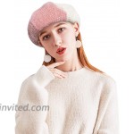 DOCILA Cute Color Block French Beret for Ladies Chic Stretchable Artist Hats Breathable Winter Hats Coral Pink at Women’s Clothing store