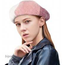 DOCILA Cute Color Block French Beret for Ladies Chic Stretchable Artist Hats Breathable Winter Hats Coral Pink at  Women’s Clothing store