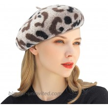 DOCILA French Beret for Womens Fashion Slouchy Leopard Beanie Caps Designer Cheetah Pattern Fleece Party Barret Hat 20s KhakiLeopard at  Women’s Clothing store