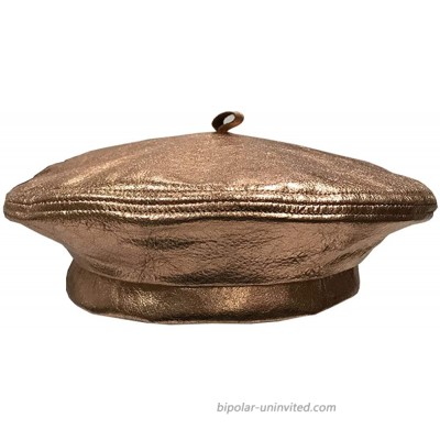 Emstate Winner Caps Unisex Cowhide Leather Beret Made in USA Metallic Copper Bronze at  Women’s Clothing store