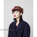 French Beret Hat Women - Girls French Style Beret Cap French Artist Classic Solid Color Leather Fashion Ladies Beret Hat Wine red at Women’s Clothing store