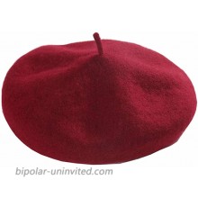 French Beret Wool Beanies Hat Solid Color Lightweight Casual Hat Red