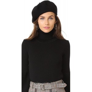 Hat Attack Women's Wool Beret Black One Size at  Women’s Clothing store