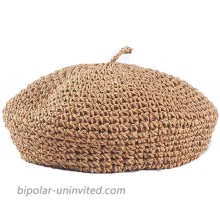 JH JOEJERRY Straw Beret Summer French Beret Hats for Women Artist Crochet Beret Khaki at  Women’s Clothing store