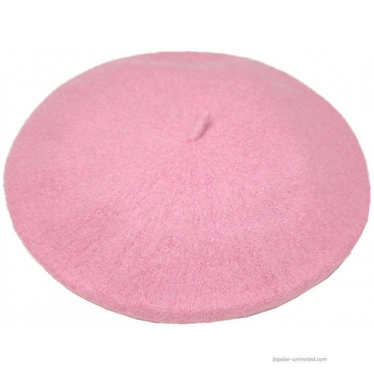 JOYHY Women's Solid Color Classic French Style Beret Beanie Hat Pink at Women’s Clothing store