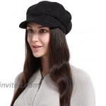 La Vogue Newsboy Cabbie Beret Cap for Women Beret Visor Bill Hat Black at Women’s Clothing store