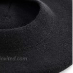 LADYBRO 2 Layers French Beret Hats for Women Warm Cable Knit Beret Wool Beret Soft Hat Black at Women’s Clothing store