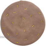 Landana Headscarves Beret with Gold Crystal Studs-Brown at Women’s Clothing store