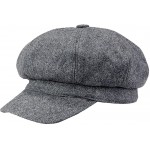 LerBen Women Girls Fashion Classic Knitted Warm Peaked Beret Hat Flat Caps Black at Women’s Clothing store