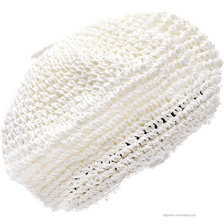 Macy's Steve Madden Womens Women's White Crochet Beret Hat at Women’s Clothing store