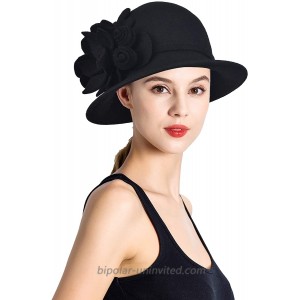 No-branded Women's Wool Bucket Hats Elegant Cloche Hat Formal Dress Hat Black at  Women’s Clothing store