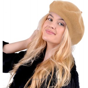 Nollia Ladies Solid Colored French Wool Beret Women's Classic Beret Hat for Casual Use - 1 Piece Tan at  Women’s Clothing store