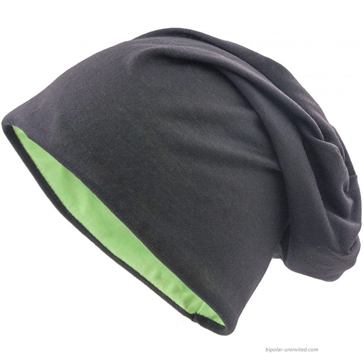 shenky Jersey Beanie Reversible Multiple Colors XXL Black-Green Reversible at Women’s Clothing store