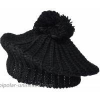 Steve Madden Women's Beret with Pom Black One Size at  Women’s Clothing store