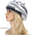 Surkat Wool Blend French Beret Tie Dye Beanie Hat Painters Cap for Women at Women’s Clothing store