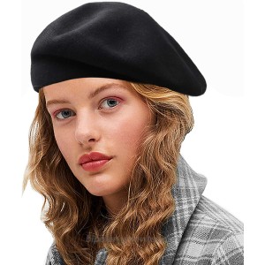 Sydbecs Cashmere Beret Hats for Women Girls Reversible French Berets Hat Solid Color Style Black at  Women’s Clothing store