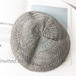TENDYCOCO Straw Beret Hat Summer Woven Frech Hat Travel Beach Basque Beret Art Hat for Women Girls Lady - Grey at Women’s Clothing store