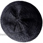 TENDYCOCO Womens Summer Beret Hat French Style Beanie Hats Hollow-Out Vintage Painters Woven Cap Artist Hat Black at Women’s Clothing store