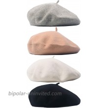Trounistro 4 Pack Beret Hat French Beret Cap Winter Fashion Solid Color Hat for Women Girls Lady Color Set 1 at  Women’s Clothing store