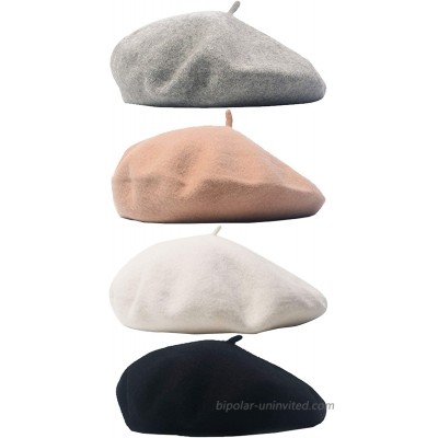 Trounistro 4 Pack Beret Hat French Beret Cap Winter Fashion Solid Color Hat for Women Girls Lady Color Set 1 at  Women’s Clothing store