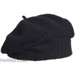 VECRY Women's 100% Wool Bucket Hat Felt Cloche Beret Dress Winter Beanie Hats Beret-Black at Women’s Clothing store
