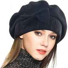 VECRY Women's 100% Wool Bucket Hat Felt Cloche Beret Dress Winter Beanie Hats Beret-Black at  Women’s Clothing store