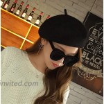 Women Classic Flat Fleece Wool Blend Beret Fancy Dress Costumes Headwear Beanie Black at Women’s Clothing store