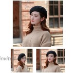 Women Classic Flat Fleece Wool Blend Beret Fancy Dress Costumes Headwear Beanie Black at Women’s Clothing store