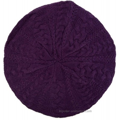 Women's Ladies Solid Color Knitted Knit French Beret Hat Cap Purple at  Women’s Clothing store