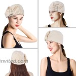 Women's Winter Hats Wool Berets Floral Chic Beanie Hats Felt Hats Cloche Hats Beige Color Beret Hats for Women at Women’s Clothing store