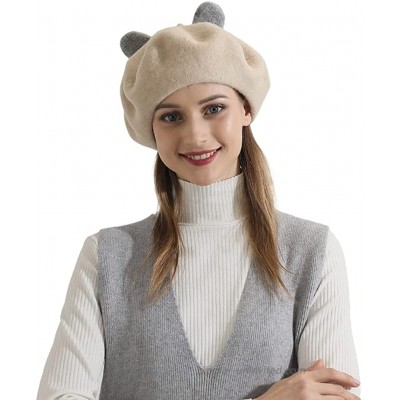 Zasy Wool Beret French Beanie Cap Handmade Wool Felt hat Rabbit Rainbow Cartoons Rabbit at  Women’s Clothing store