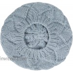 ZLYC Women Winter Knit Berets Hats Cute Faux Fur Pompom Warm Beret Cap Blue at Women’s Clothing store