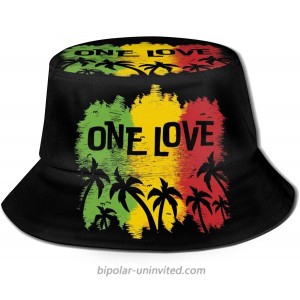 1 Love Music Reggae Rasta Unisex Bucket Hat Summer Travel Beach Sun Hats Outdoor Cap at  Women’s Clothing store