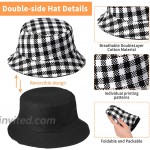 3 Pieces Cow Zebra Plaid Print Bucket Hat Unisex Reversible Fisherman Hats Cute Packable Cap for Travel Fishing Double-Side-Wear Black-White at Women’s Clothing store