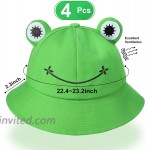 4 Pieces Frog Bucket Hat Cute Adult Fisherman Hat Animal Sun Frog Hat Wide Brim Beach Summer Hat for Women Teens Girls Outdoor Sports at Women’s Clothing store