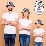 4 Pieces Reversible Cow Pattern Bucket Hat Unisex Double-Side-Wear Fisherman Cap Beach Sun Hat for Women Men Girls at Women’s Clothing store